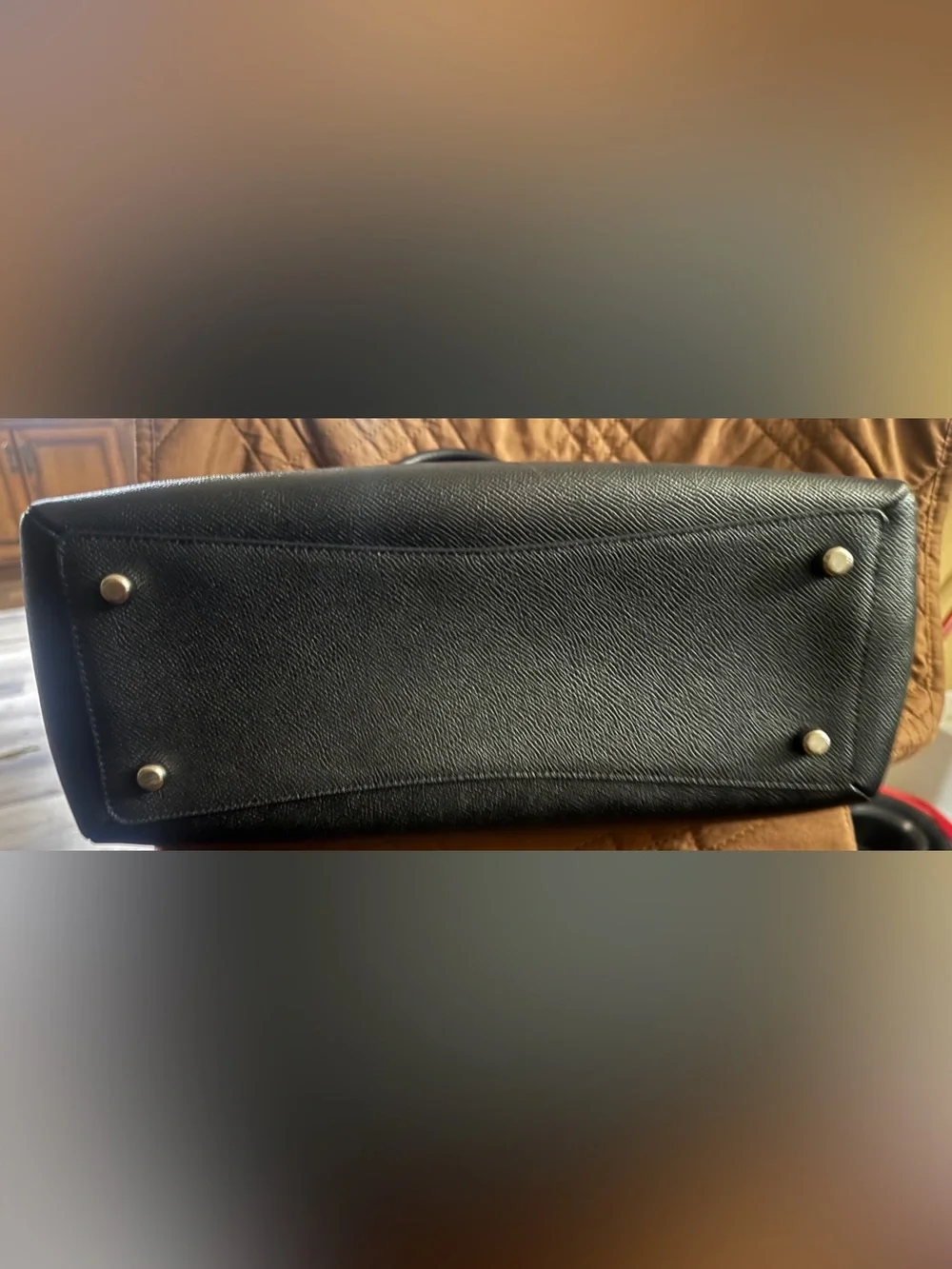 Coach Black Leather Satchel with Gold Hardware